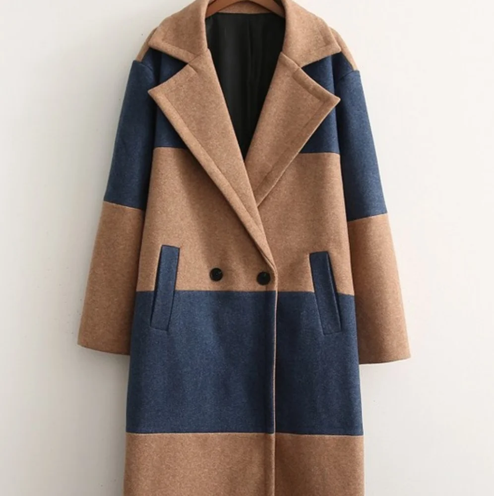 Color Block Double breasted Coat NWT - Picture 3 of 8